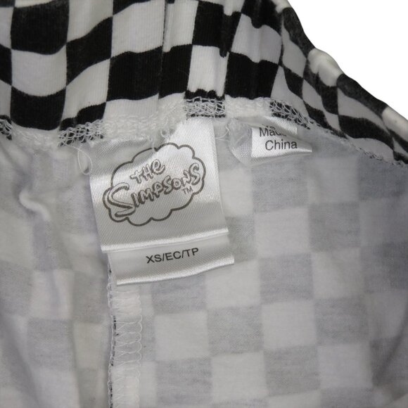 The Simpsons Bart Simpson Checkered Shorts Womens XS Skateboarding Biker Pull On - Picture 3 of 11